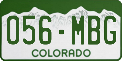 CO license plate 056MBG