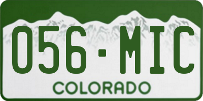CO license plate 056MIC