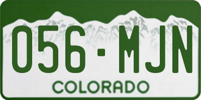 CO license plate 056MJN