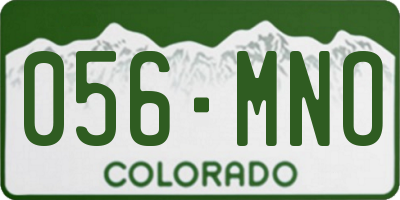 CO license plate 056MNO