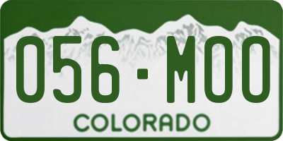CO license plate 056MOO