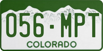 CO license plate 056MPT