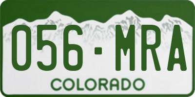 CO license plate 056MRA