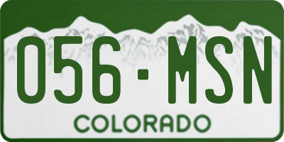 CO license plate 056MSN