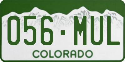 CO license plate 056MUL