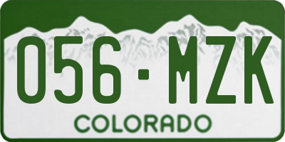 CO license plate 056MZK