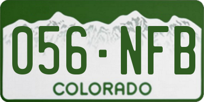 CO license plate 056NFB