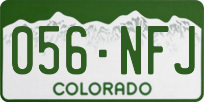 CO license plate 056NFJ