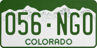 CO license plate 056NGO