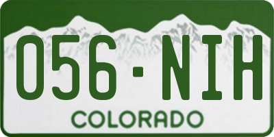 CO license plate 056NIH