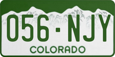CO license plate 056NJY