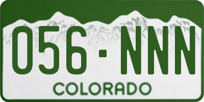 CO license plate 056NNN