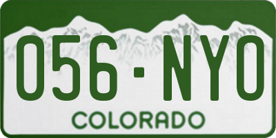CO license plate 056NYO