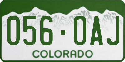 CO license plate 056OAJ