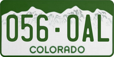 CO license plate 056OAL