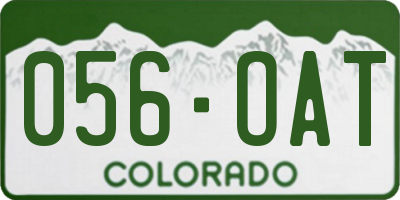 CO license plate 056OAT