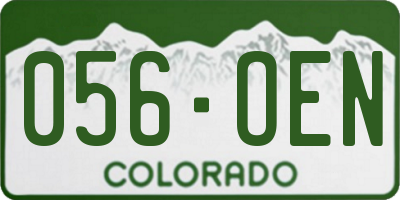 CO license plate 056OEN