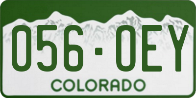 CO license plate 056OEY
