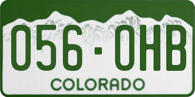 CO license plate 056OHB