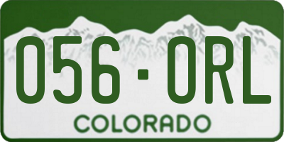 CO license plate 056ORL
