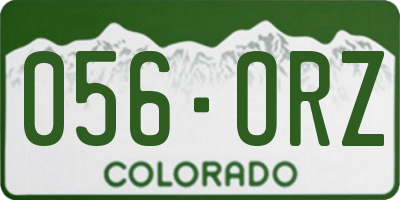 CO license plate 056ORZ
