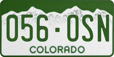 CO license plate 056OSN