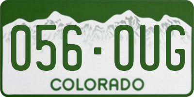 CO license plate 056OUG