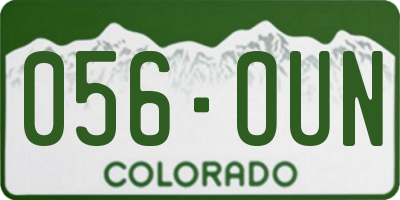 CO license plate 056OUN