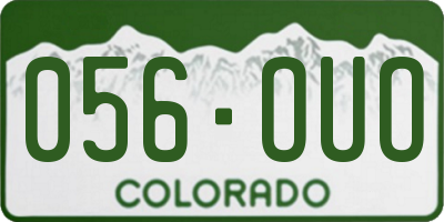 CO license plate 056OUO
