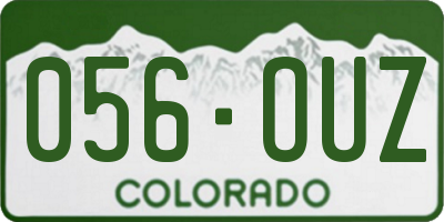 CO license plate 056OUZ
