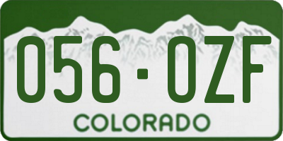 CO license plate 056OZF