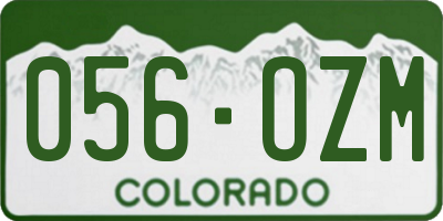 CO license plate 056OZM