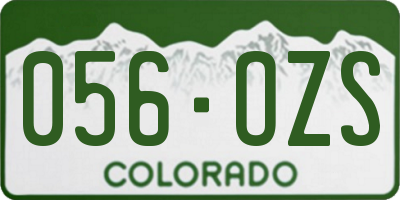 CO license plate 056OZS