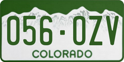 CO license plate 056OZV