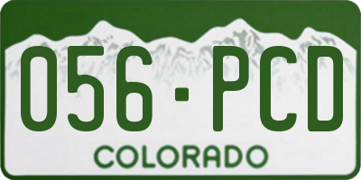 CO license plate 056PCD