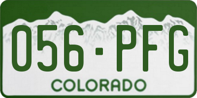 CO license plate 056PFG