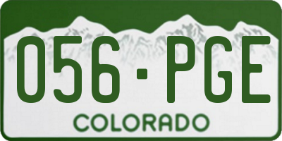 CO license plate 056PGE