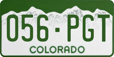 CO license plate 056PGT