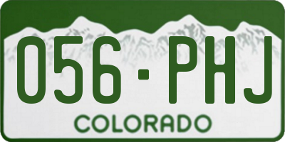 CO license plate 056PHJ