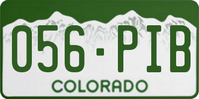 CO license plate 056PIB