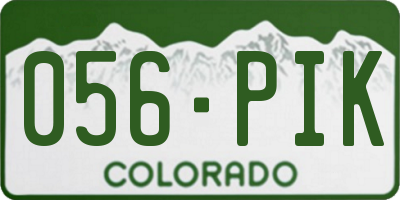 CO license plate 056PIK