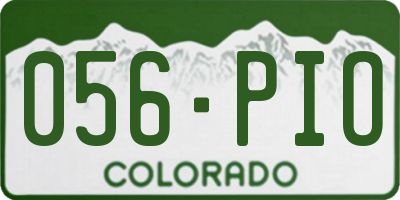 CO license plate 056PIO