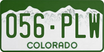 CO license plate 056PLW