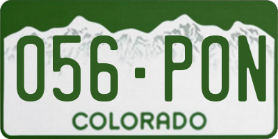 CO license plate 056PON