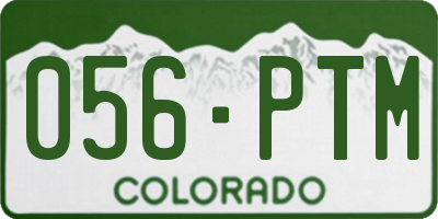 CO license plate 056PTM