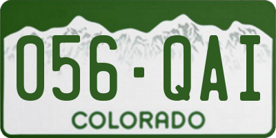 CO license plate 056QAI