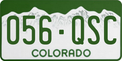 CO license plate 056QSC