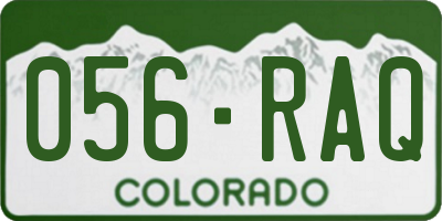 CO license plate 056RAQ