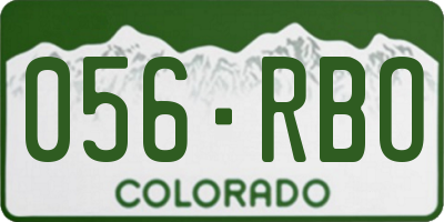 CO license plate 056RBO