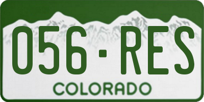 CO license plate 056RES